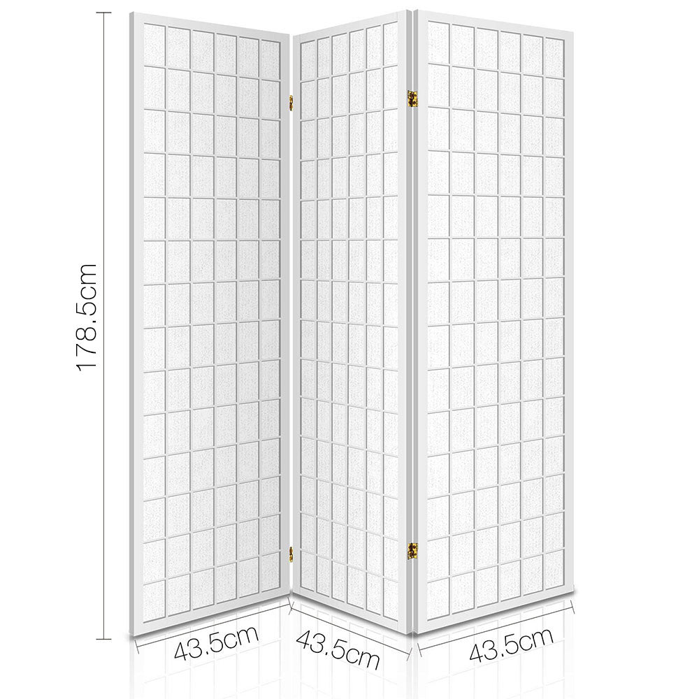 Artiss Room Divider Screen Wood Timber Dividers Fold Stand Wide White 3 Panel-Furniture &gt; Living Room - Peroz Australia - Image - 2