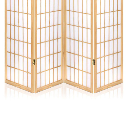 Artiss Room Divider Screen Wood Timber Dividers Fold Stand Wide Beige 4 Panel-Furniture &gt; Living Room - Peroz Australia - Image - 6
