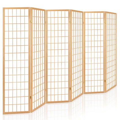 Artiss Room Divider Screen Wood Timber Dividers Fold Stand Wide Beige 6 Panel-Furniture &gt; Living Room - Peroz Australia - Image - 1