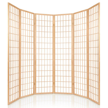 Artiss Room Divider Screen Wood Timber Dividers Fold Stand Wide Beige 6 Panel-Furniture &gt; Living Room - Peroz Australia - Image - 5