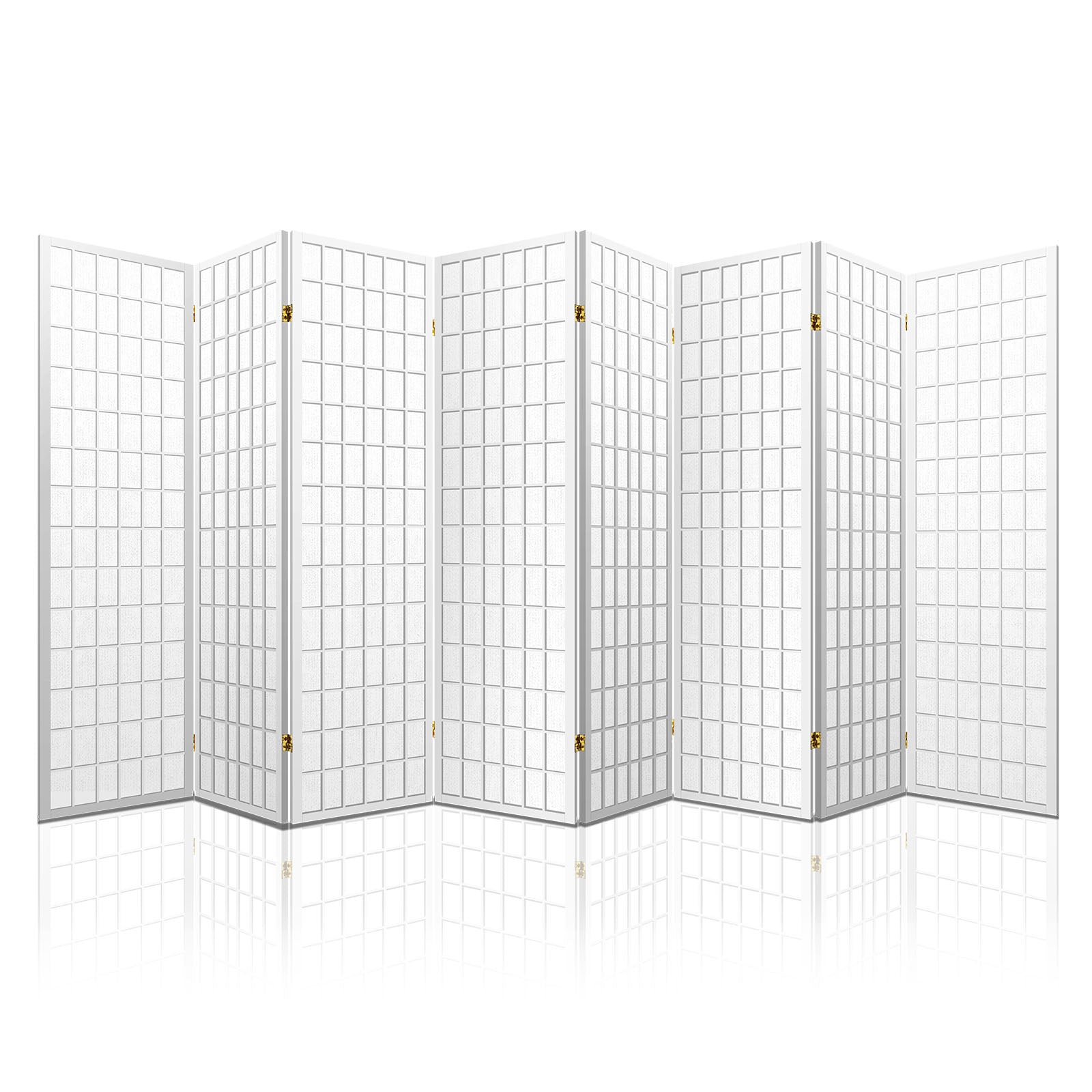 Artiss Room Divider Screen Wood Timber Dividers Fold Stand Wide White 8 Panel-Furniture &gt; Living Room - Peroz Australia - Image - 1