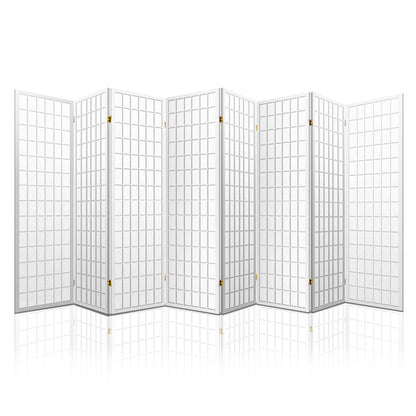Artiss Room Divider Screen Wood Timber Dividers Fold Stand Wide White 8 Panel-Furniture &gt; Living Room - Peroz Australia - Image - 1