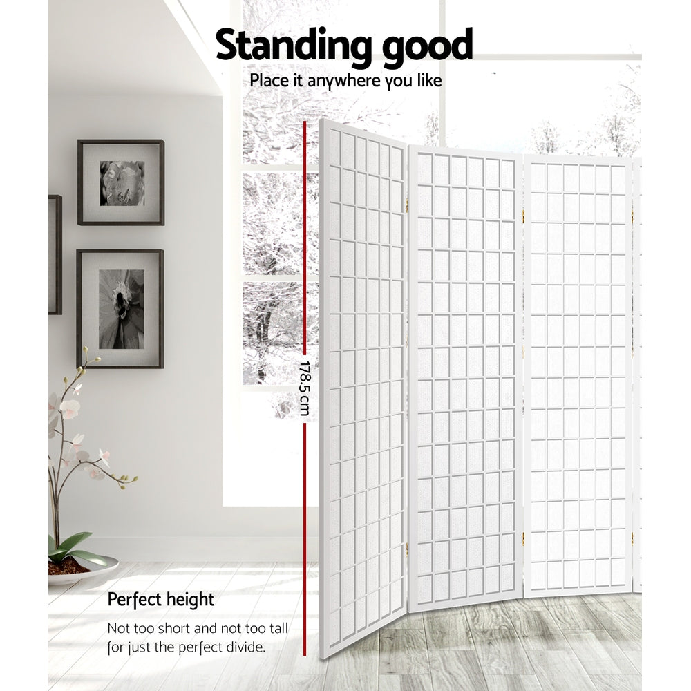 Artiss Room Divider Screen Wood Timber Dividers Fold Stand Wide White 8 Panel-Furniture &gt; Living Room - Peroz Australia - Image - 3