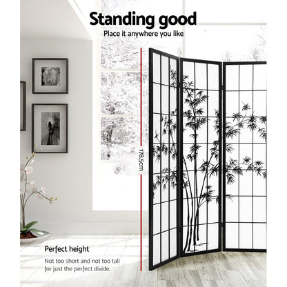 Artiss Room Divider Screen Privacy Dividers Pine Wood Stand Black White 8 Panel-Furniture &gt; Living Room - Peroz Australia - Image - 4