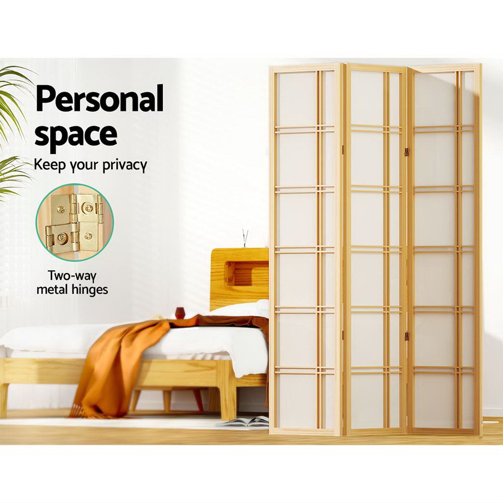 Artiss Room Divider Screen Privacy Wood Dividers Stand 3 Panel Nova Natural-Furniture &gt; Living Room - Peroz Australia - Image - 5