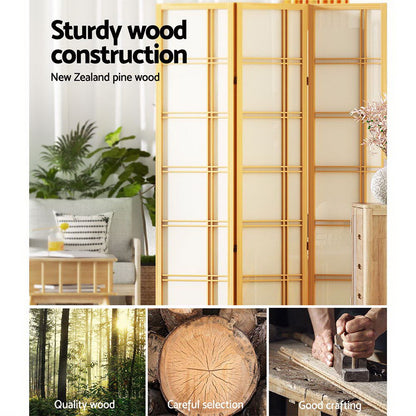 Artiss Room Divider Screen Privacy Wood Dividers Stand 3 Panel Nova Natural-Furniture &gt; Living Room - Peroz Australia - Image - 6
