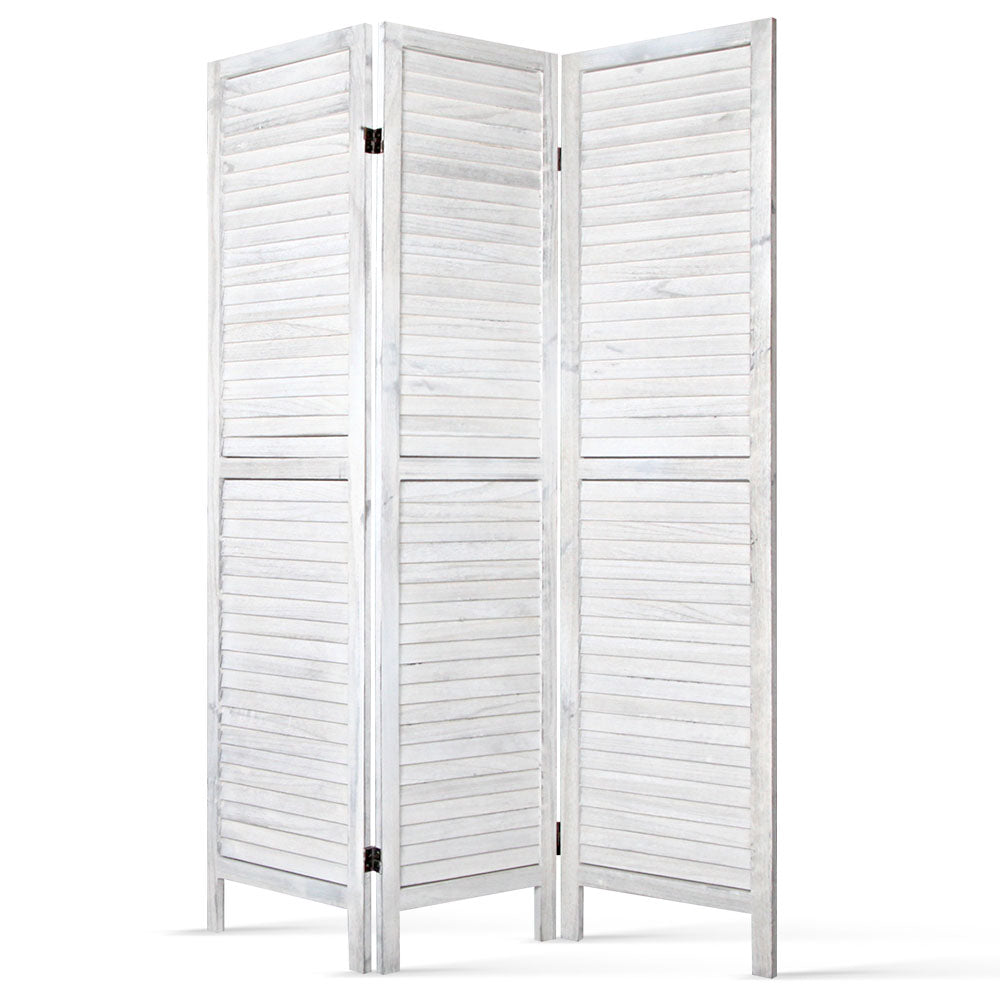 Artiss 3 Panel Room Divider Screen Privacy Wood Dividers Timber Stand White-Furniture > Living Room - Peroz Australia - Image - 2