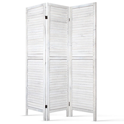 Artiss 3 Panel Room Divider Screen Privacy Wood Dividers Timber Stand White-Furniture &gt; Living Room - Peroz Australia - Image - 2