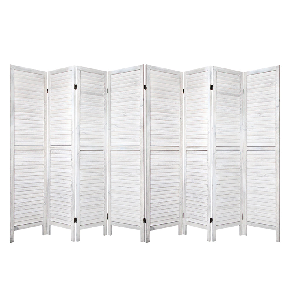 Artiss Room Divider Screen 8 Panel Privacy Wood Dividers Stand Bed Timber White-Furniture &gt; Living Room - Peroz Australia - Image - 1