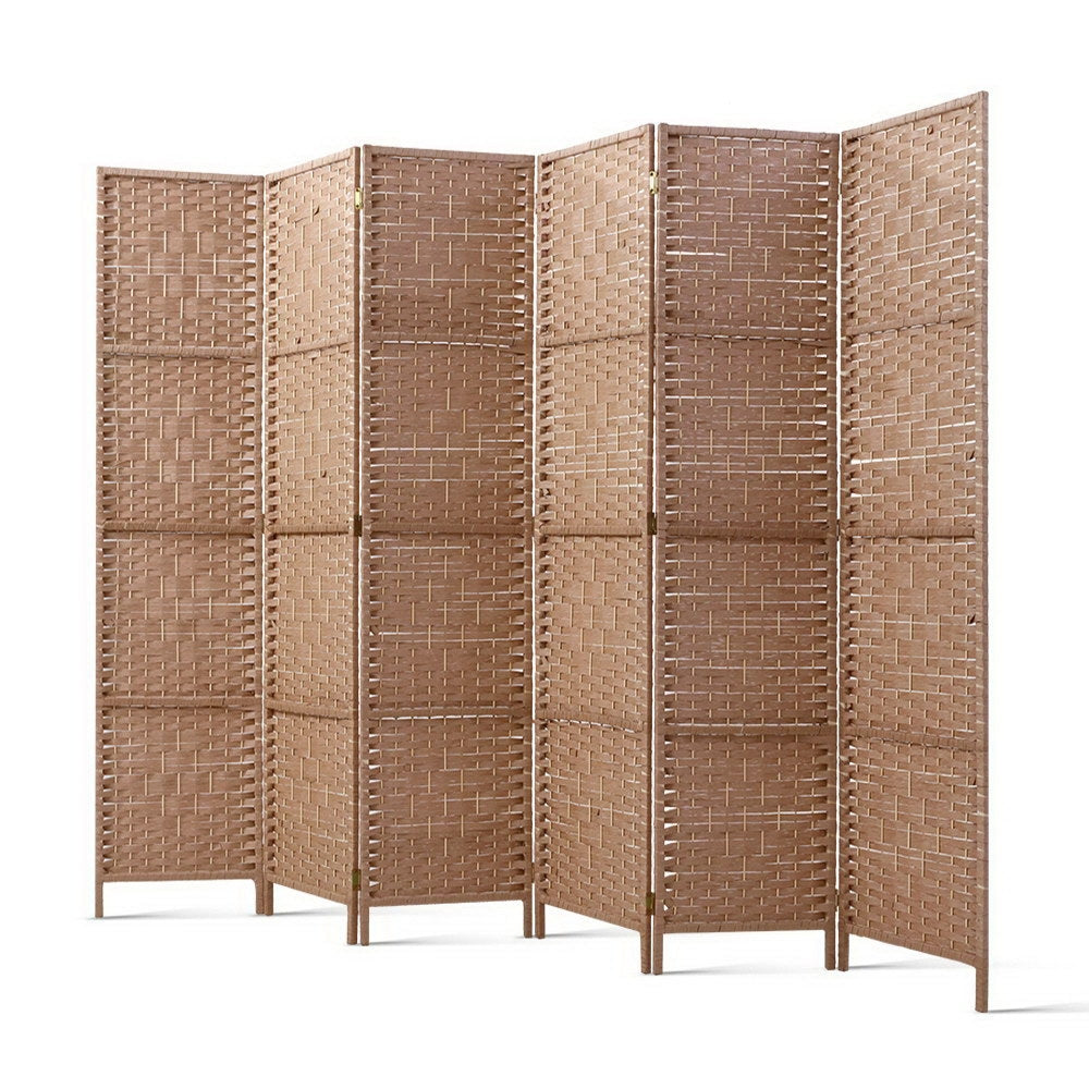 Artiss 6 Panel Room Divider Screen Privacy Timber Foldable Dividers Stand Natural-Furniture &gt; Living Room - Peroz Australia - Image - 1