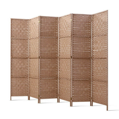 Artiss 6 Panel Room Divider Screen Privacy Timber Foldable Dividers Stand Natural-Furniture &gt; Living Room - Peroz Australia - Image - 1