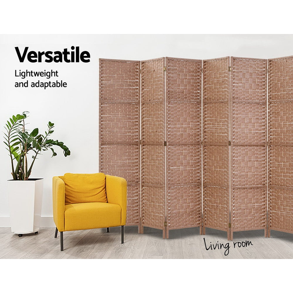 Artiss 6 Panel Room Divider Screen Privacy Timber Foldable Dividers Stand Natural-Furniture &gt; Living Room - Peroz Australia - Image - 5