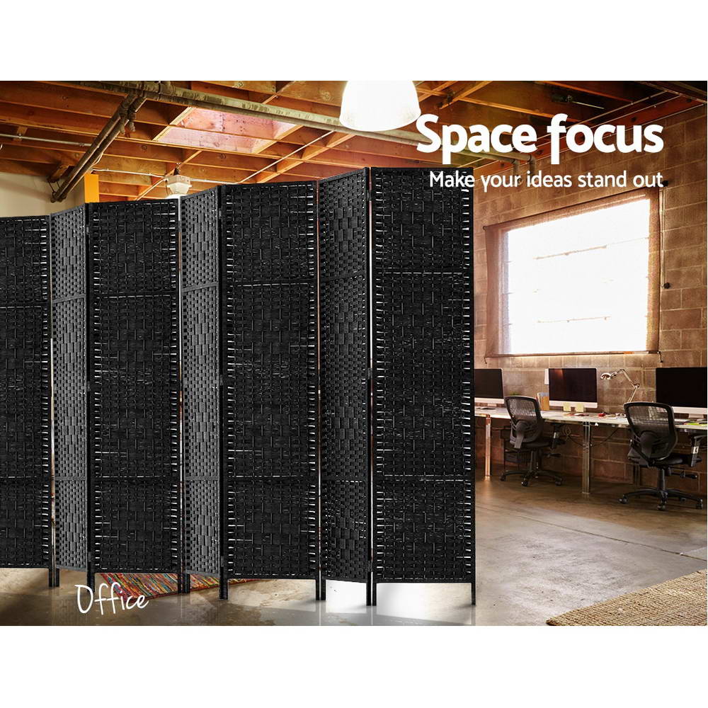 Artiss 8 Panel Room Divider Screen Privacy Timber Foldable Dividers Stand Black-Furniture &gt; Living Room - Peroz Australia - Image - 5