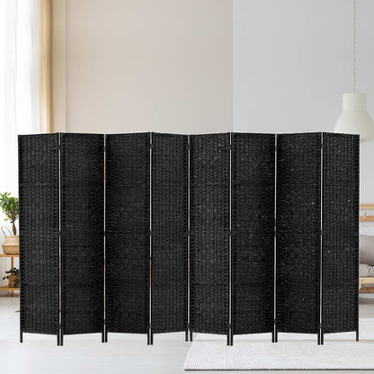 Artiss 8 Panel Room Divider Screen Privacy Timber Foldable Dividers Stand Black-Furniture &gt; Living Room - Peroz Australia - Image - 1