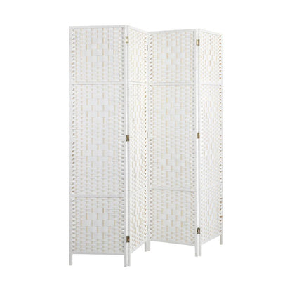 Oikiture 4 Panel Room Divider Privacy Screen White-Room Divider-PEROZ Accessories