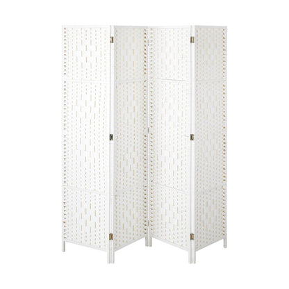 Oikiture 4 Panel Room Divider Privacy Screen White-Room Divider-PEROZ Accessories