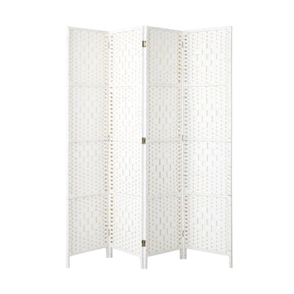 Oikiture 4 Panel Room Divider Privacy Screen White-Room Divider-PEROZ Accessories