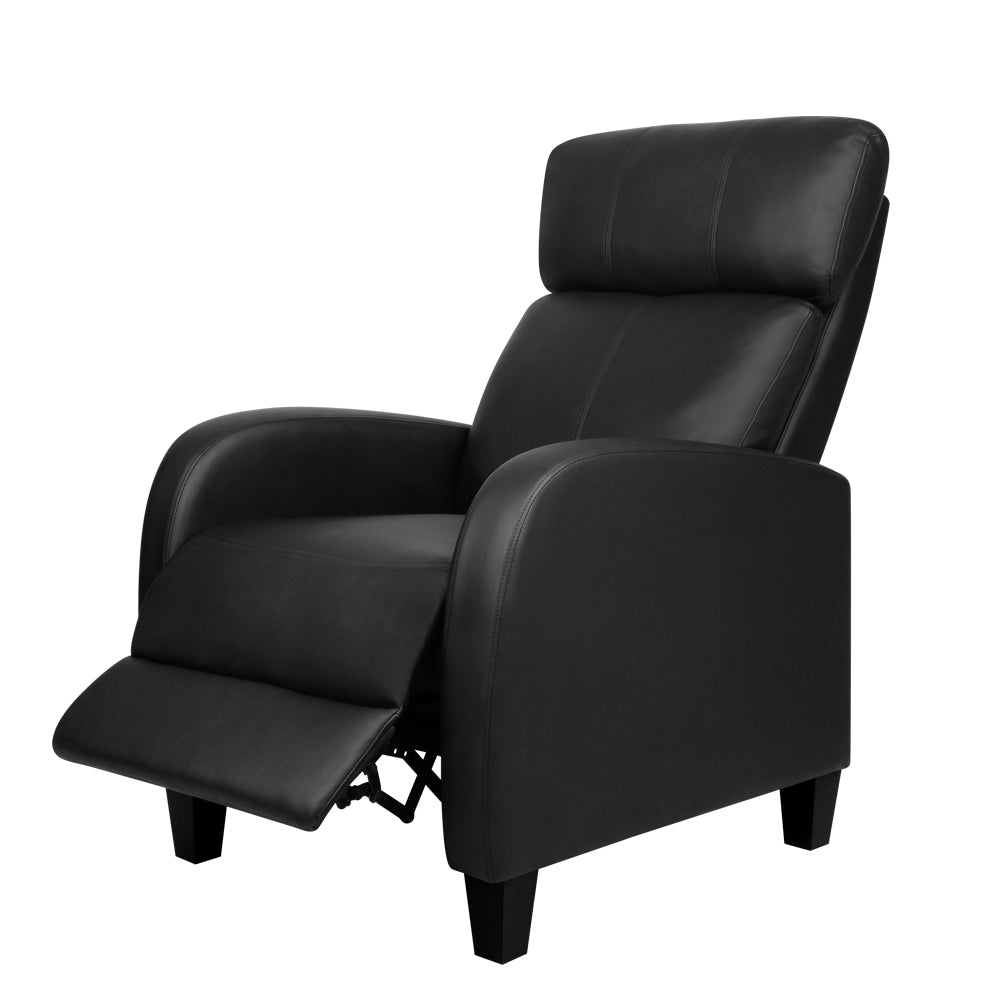 Artiss PU Leather Reclining Armchair - Black-Furniture &gt; Living Room - Peroz Australia - Image - 1
