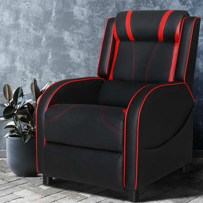 Artiss Recliner Chair Gaming Racing Armchair Lounge Sofa Chairs Leather Black-Health &amp; Beauty &gt; Massage - Peroz Australia - Image - 7