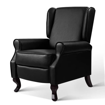 Artiss Recliner Chair Sofa Armchair Lounge Black Leather-Furniture &gt; Living Room - Peroz Australia - Image - 1