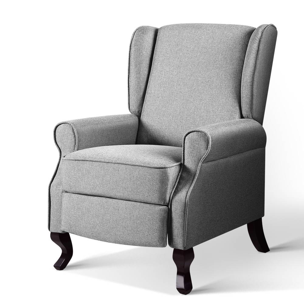 Artiss Recliner Chair Luxury Lounge Armchair Single Sofa Couch Fabric Grey-Furniture &gt; Living Room - Peroz Australia - Image - 1