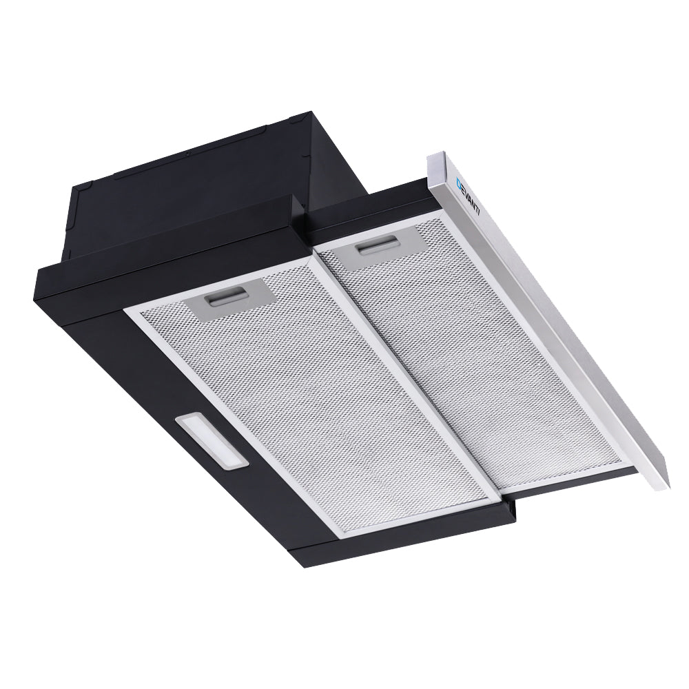 Devanti 600mm Range Hood 60cm Slide out Rangehood Stainless Steel-Rangehoods-PEROZ Accessories
