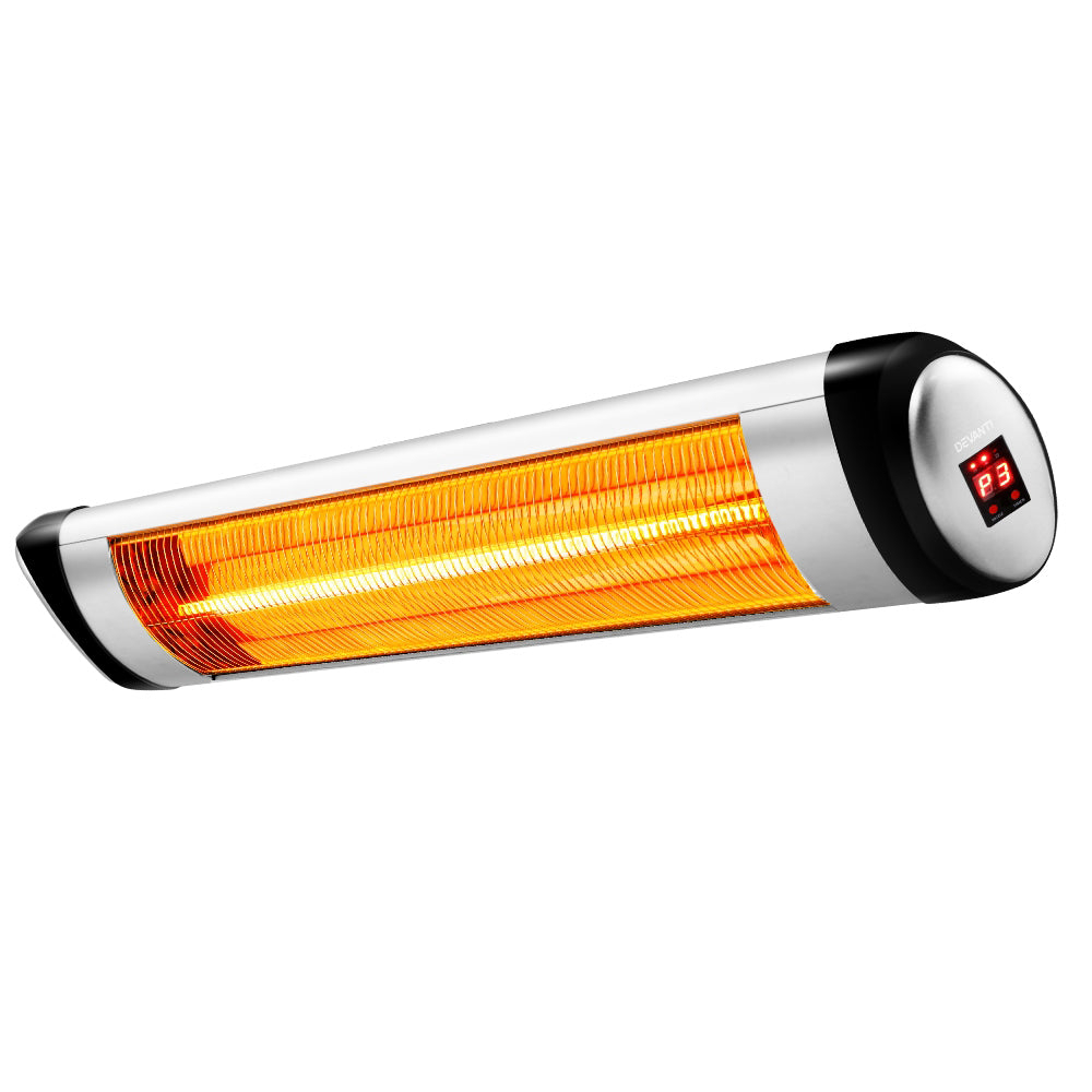 Devanti Electric Infrared Patio Heater Radiant Strip Indoor Outdoor Heaters Remote Control 1500W-Heaters-PEROZ Accessories