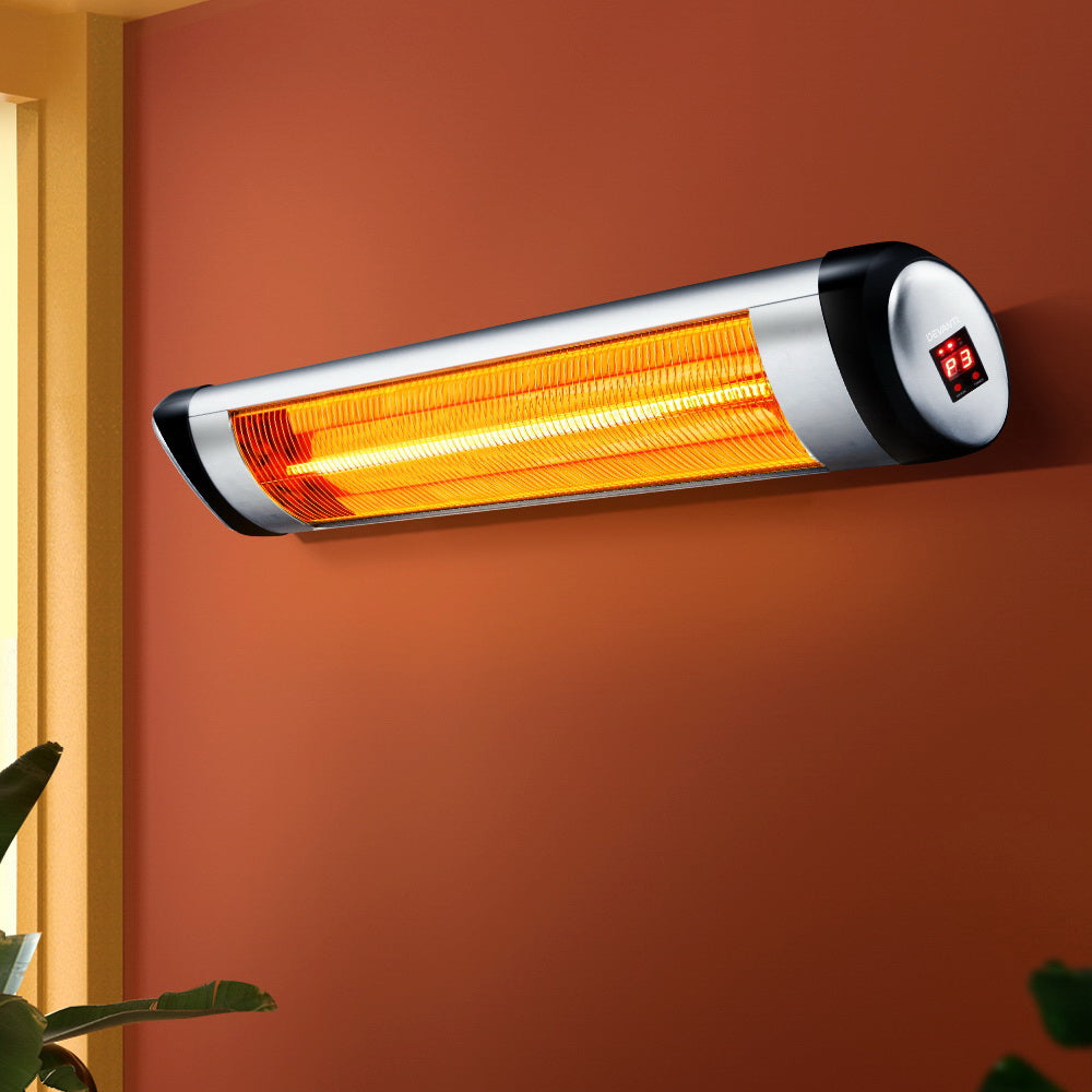 Devanti Electric Infrared Patio Heater Radiant Strip Indoor Outdoor Heaters Remote Control 1500W-Heaters-PEROZ Accessories