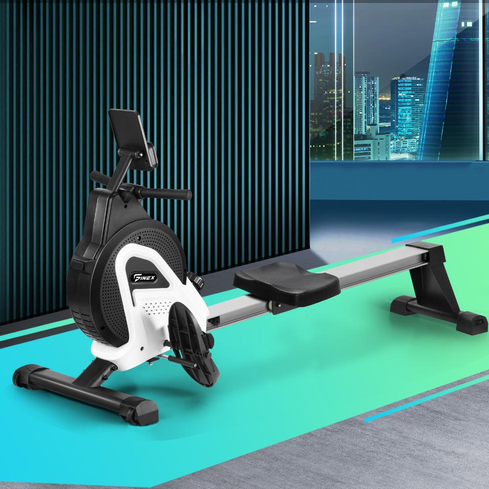Finex Rowing Machine Rower Magnetic Resistance Fitness Workout Home Gym Cardio-Rowing Machine-PEROZ Accessories