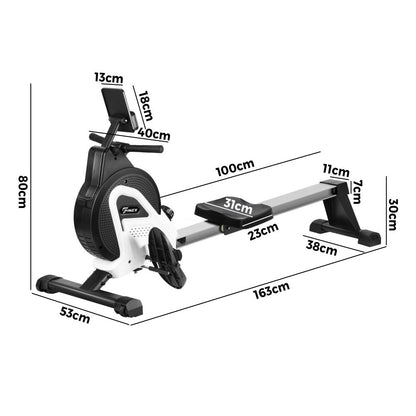 Finex Rowing Machine Rower Magnetic Resistance Fitness Workout Home Gym Cardio-Rowing Machine-PEROZ Accessories