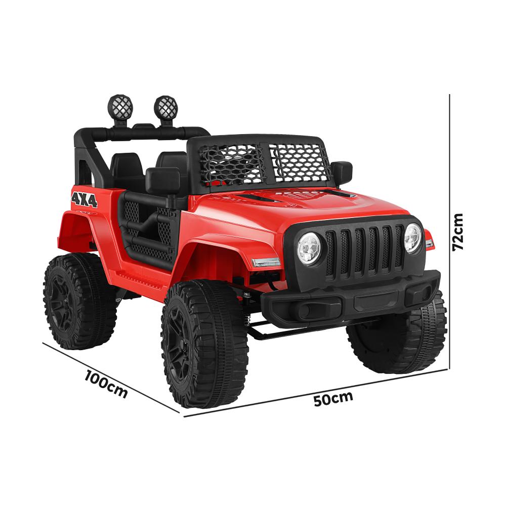 Mazam Jeep Kids Ride On Car with 12V Battery Twin Motors and Remote Control Red-Ride On Car-PEROZ Accessories