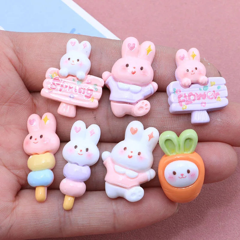 Anykidz Jibbitz Sugar Gourd Rabbit 7pcs Shoe Charm Accessories Jeans Clogs Pendants Designer Ornament for Crocs-Shoe Accessories-PEROZ Accessories