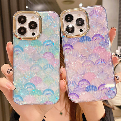 Anymob iPhone Pink Scale Glitter Dream Shell Pattern Case Soft IMD Silicon Shockproof Cover Bumper-Mobile Phone Cases-PEROZ Accessories