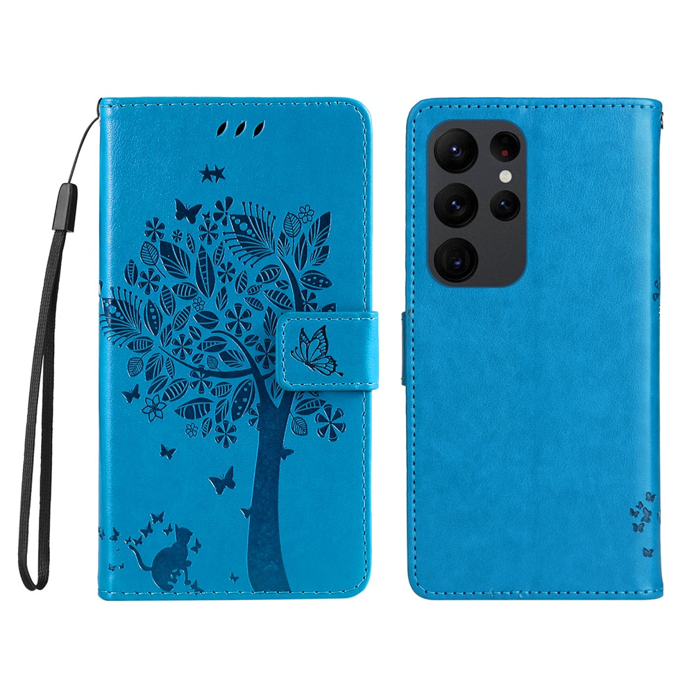 Anymob Samsung Case Peach 3D Butterfly Flip Leather Phone Magnetic Wallet Stand Cover With Card Slot-Mobile Phone Cases-PEROZ Accessories
