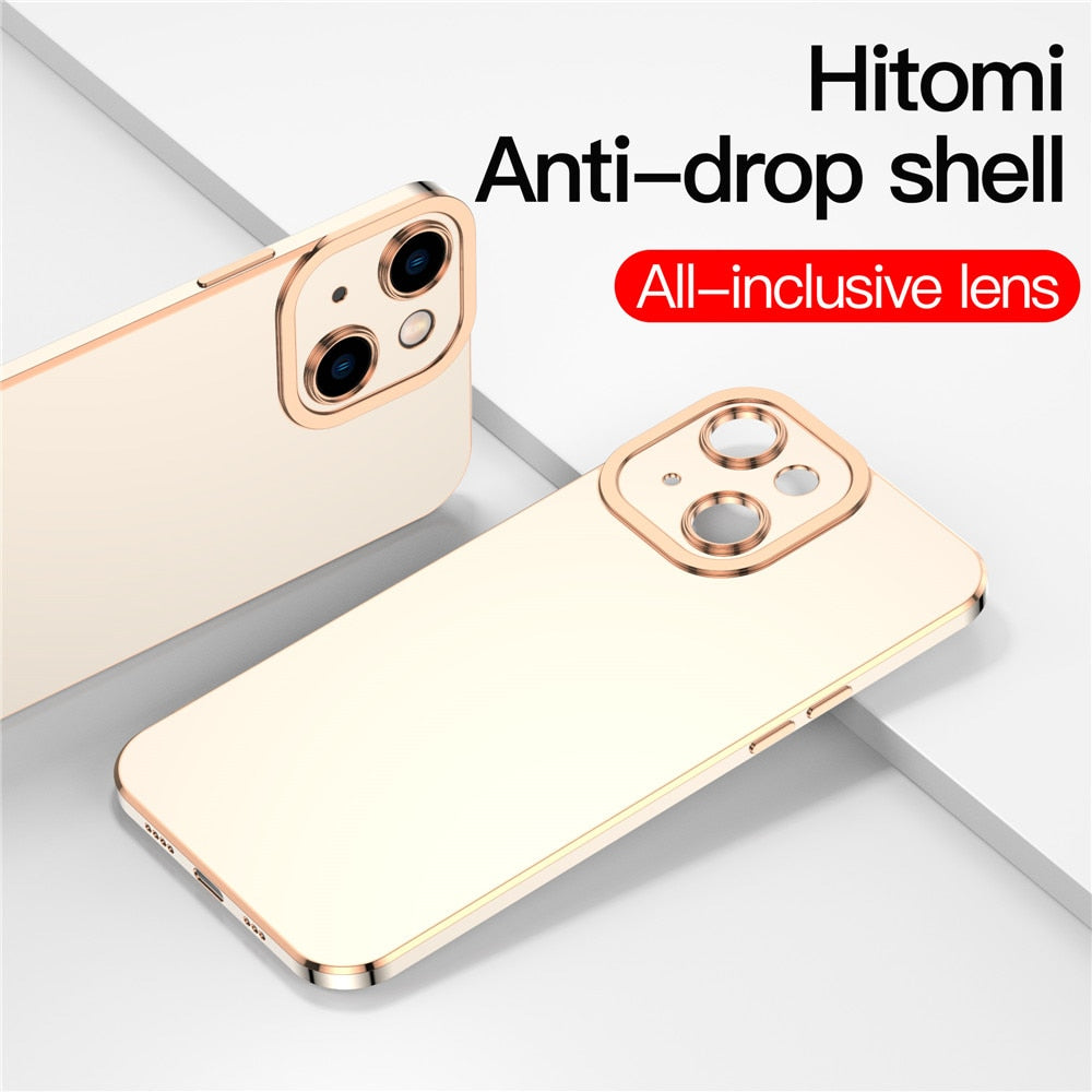 Anymob iPhone Case Rose Gold Soft Electroplate Camera Protection Shockproof Back Cover-Mobile Phone Cases-PEROZ Accessories