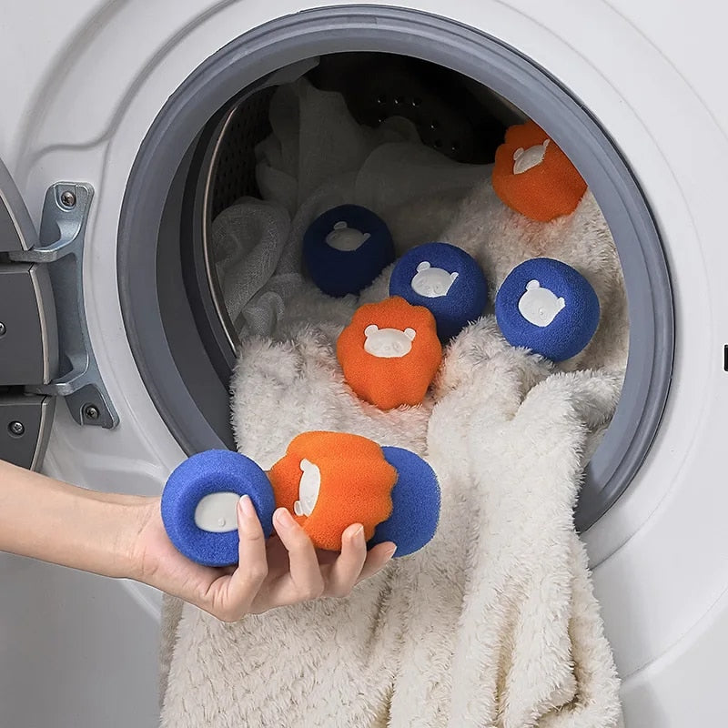 Anyhouz Magic Laundry Ball Orange Panda Sponge Reusable Pet Hair Lint Fiber Catcher Remover Tool For Washing Machine-Bathroom and Toilet Accessories-PEROZ Accessories