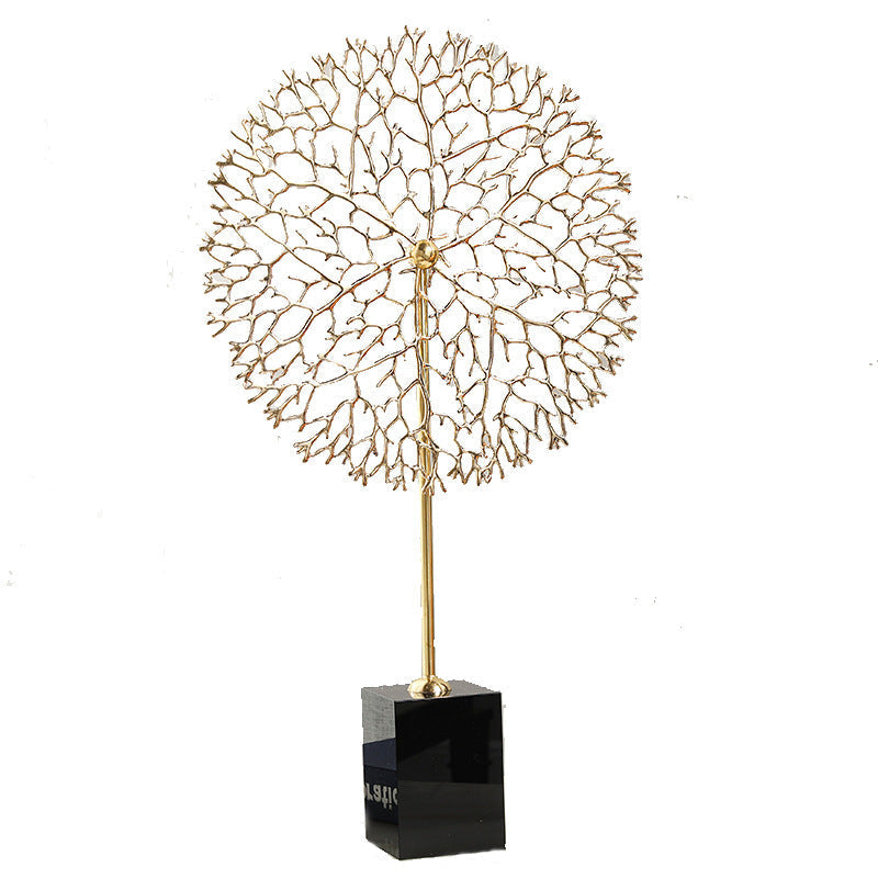 Anyhouz 33cm Luxury Metal Tree Tabletop Home Decor Modern Art Living Room Display House Decorative Crafts Metal Ornaments with Marble Base-Tabletop Decor-PEROZ Accessories