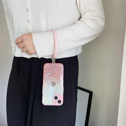 Anymob iPhone Case Black Gradient Glitter With Ring Lens Protection Soft Bumper-Mobile Phone Cases-PEROZ Accessories