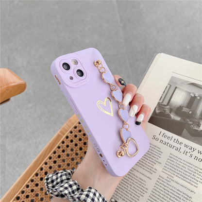 Anymob iPhone Case Sky Blue Soft Silicon Love Heart Lens Protection Bracelet Bumper Back Cover-Mobile Phone Cases-PEROZ Accessories