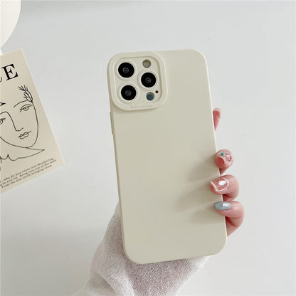 Anymob iPhone Case White Luxury Soft Liquid Silicone Phone Lens Protection Shockproof Bumper Back Cover-Mobile Phone Cases-PEROZ Accessories