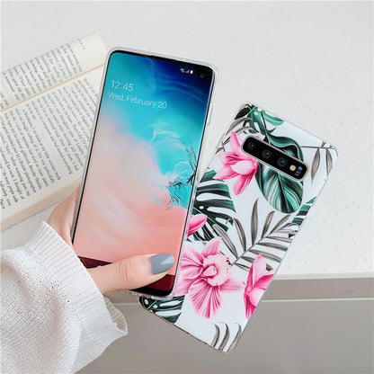 Anymob Samsung Case Green Floral Design Art Leaf Flower Silicon Without Holder Stand Phone Cover-Mobile Phone Cases-PEROZ Accessories