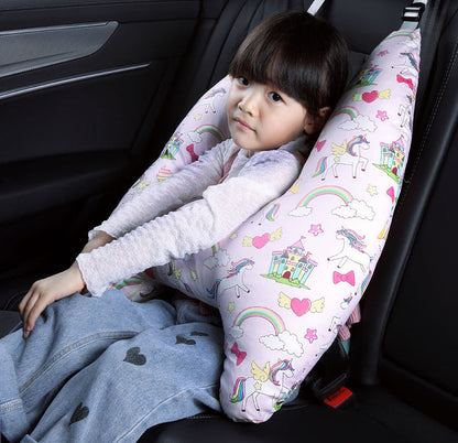 Anypack Car Travel Pillow UShape Unicorn and Rainbow Pattern Children Travel Pillow Cushion for Car Seat, Safety Neck Pillow for Kids-Neck Pillow-PEROZ Accessories