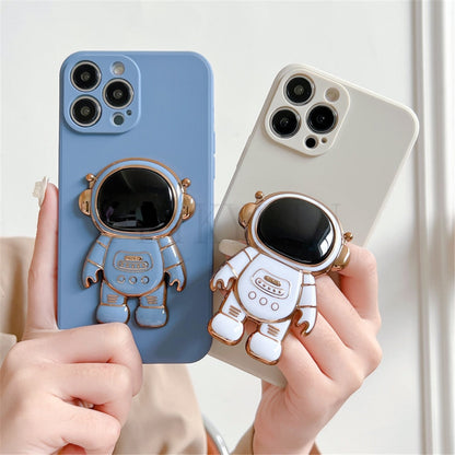 Anymob iPhone Black 3D Astronaut Folding Stand Shockproof Soft Silicon Cover-Mobile Phone Cases-PEROZ Accessories