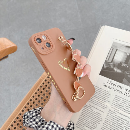Anymob iPhone Case Black Soft Silicon Love Heart Lens Protection Bracelet Bumper Back Cover-Mobile Phone Cases-PEROZ Accessories
