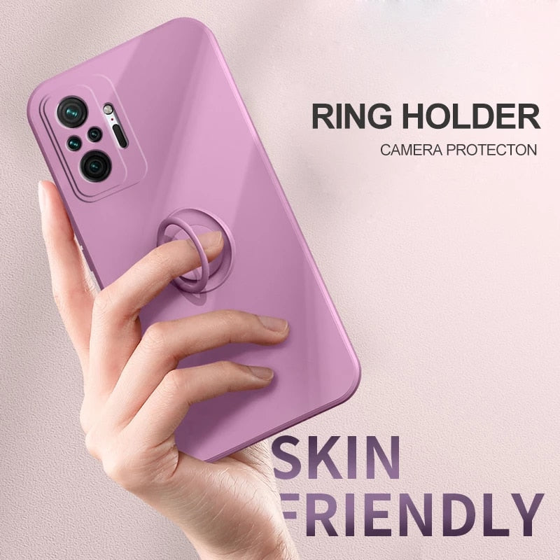 Anymob Xiaomi Redmi Case Purple Stand Ring Holder Strap Liquid Silicon Cover Phone Protection-Mobile Phone Cases-PEROZ Accessories