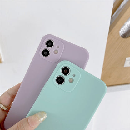 Anymob iPhone Case Light Purple Candy Color Straight Edge Soft Silicone Cover-Mobile Phone Cases-PEROZ Accessories