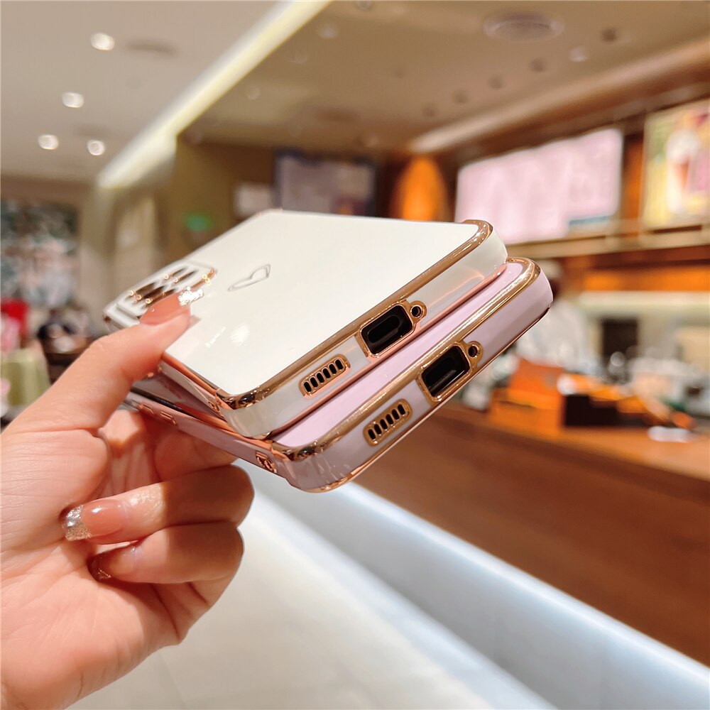 Anymob Samsung Pink Soft Electroplated Love Heart Phone Case Silicon Cover-Mobile Phone Cases-PEROZ Accessories