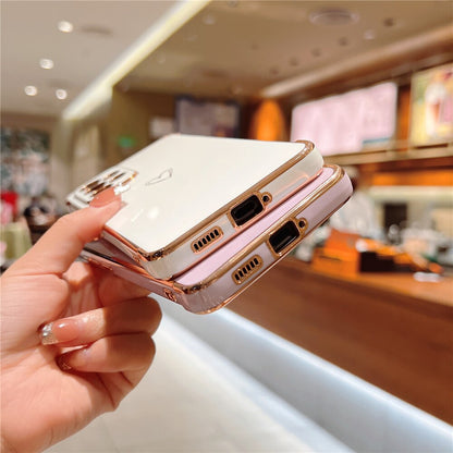 Anymob Samsung Pink Soft Electroplated Love Heart Phone Case Silicon Cover-Mobile Phone Cases-PEROZ Accessories
