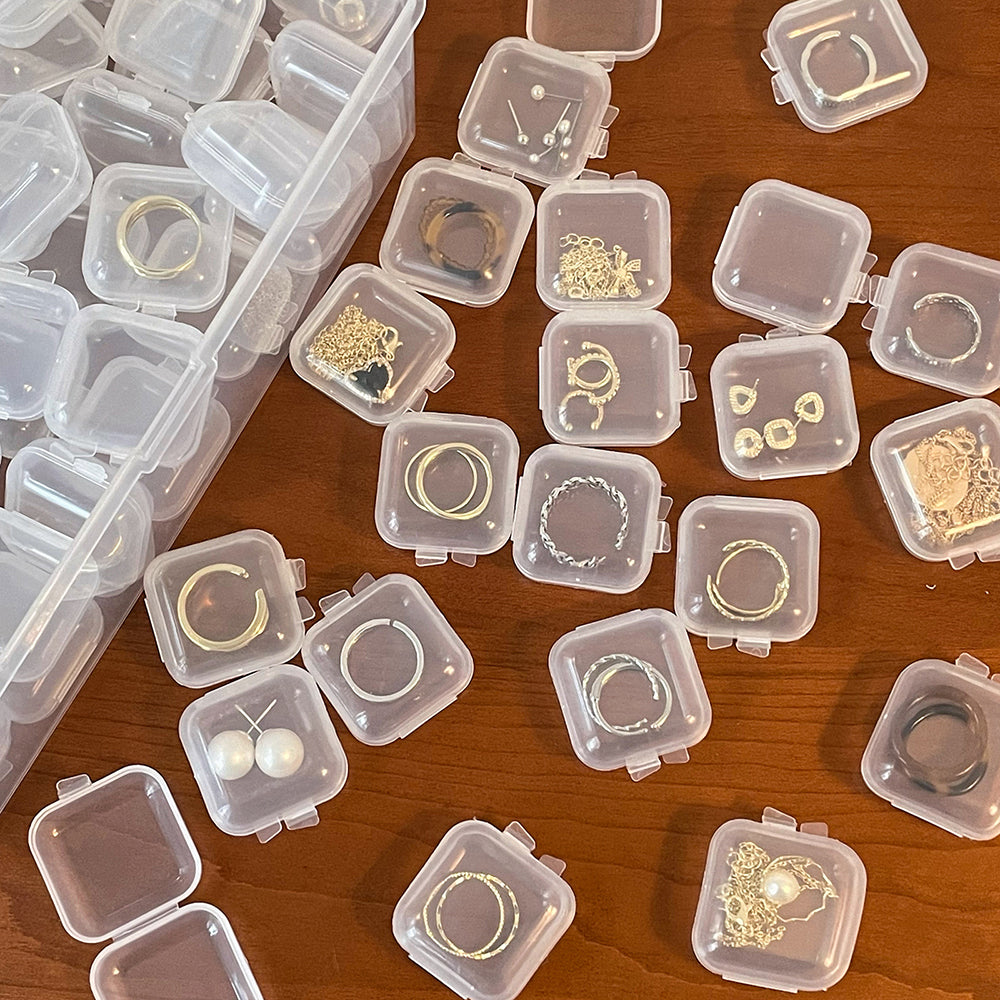 Anyhouz Jewelry Storage Containers Box 20pcs Transparent Portable Pill Medicine Holder Storage Organizer Jewelry Packaging for Earrings Ring-Jewellery Holders &amp; Organisers-PEROZ Accessories