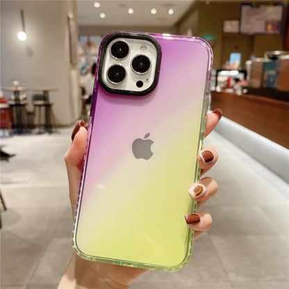 Anymob iPhone Blue And Orange Gradient Rainbow Shockproof Phone Case Transparent Soft Silicone Cover-Mobile Phone Cases-PEROZ Accessories